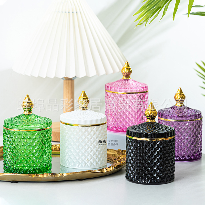 Stained Glass Storage Jar with - Candle Supplies Glass Jars 리뷰 및 가격