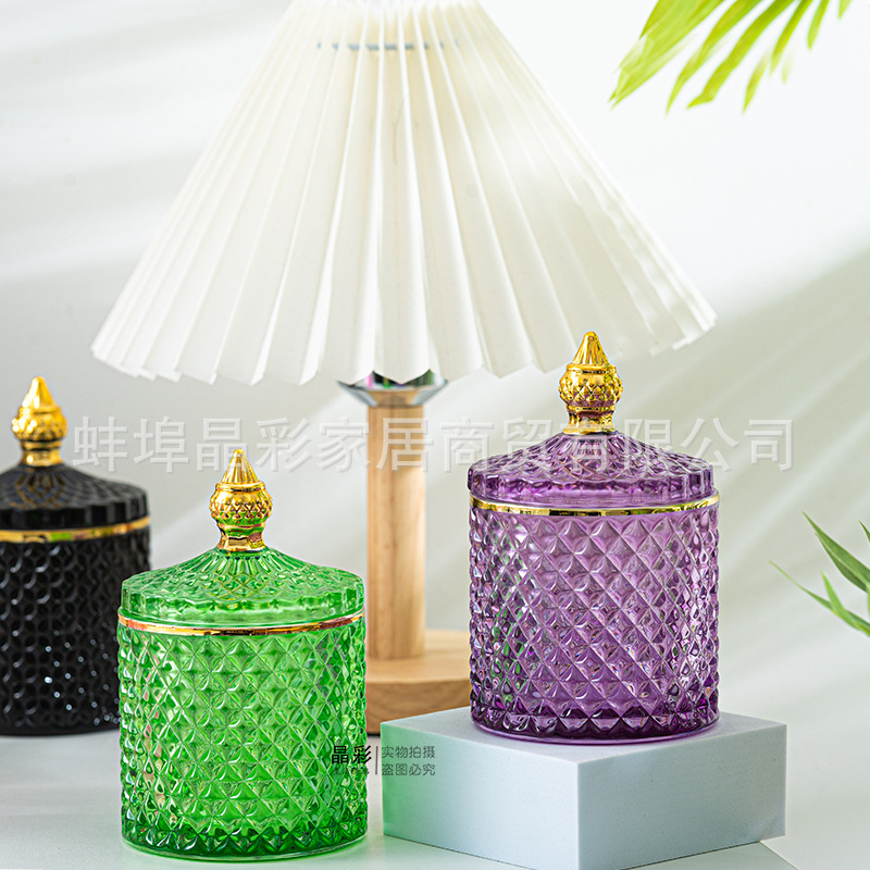Stained Glass Storage Jar with - Candle Supplies Glass Jars 리뷰 및 가격