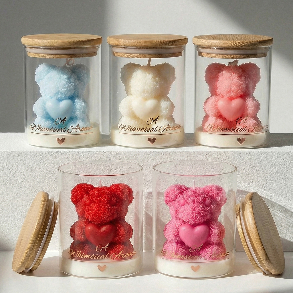 Rose Bear Candle Soy Wax Glass - Candle Supplies Glass Jars 리뷰 및 가격