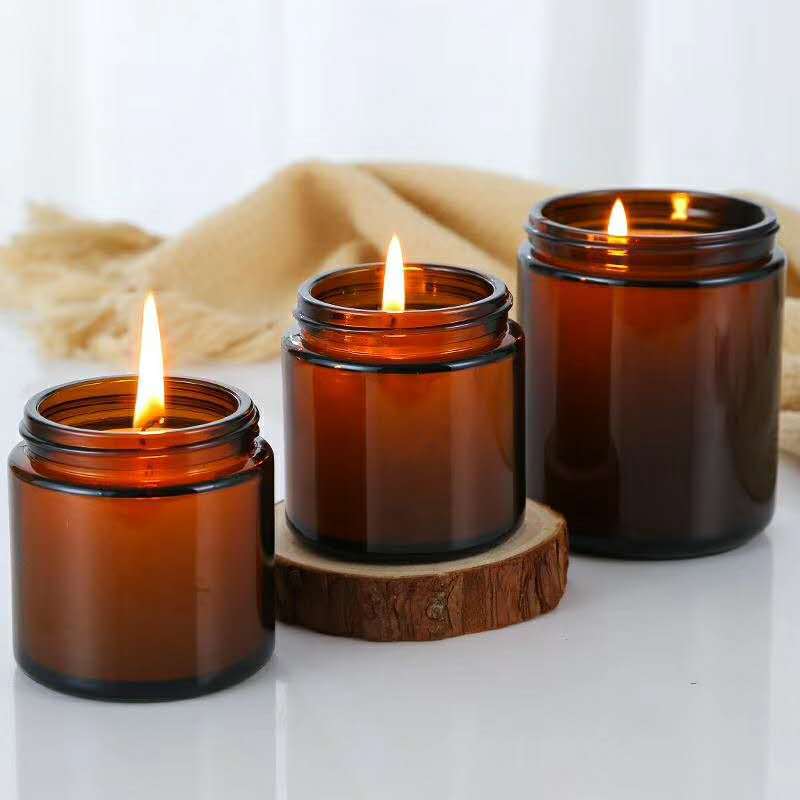 Glass Candle Jars, 4oz Amber R - Candle Supplies Glass Jars 리뷰 및 가격