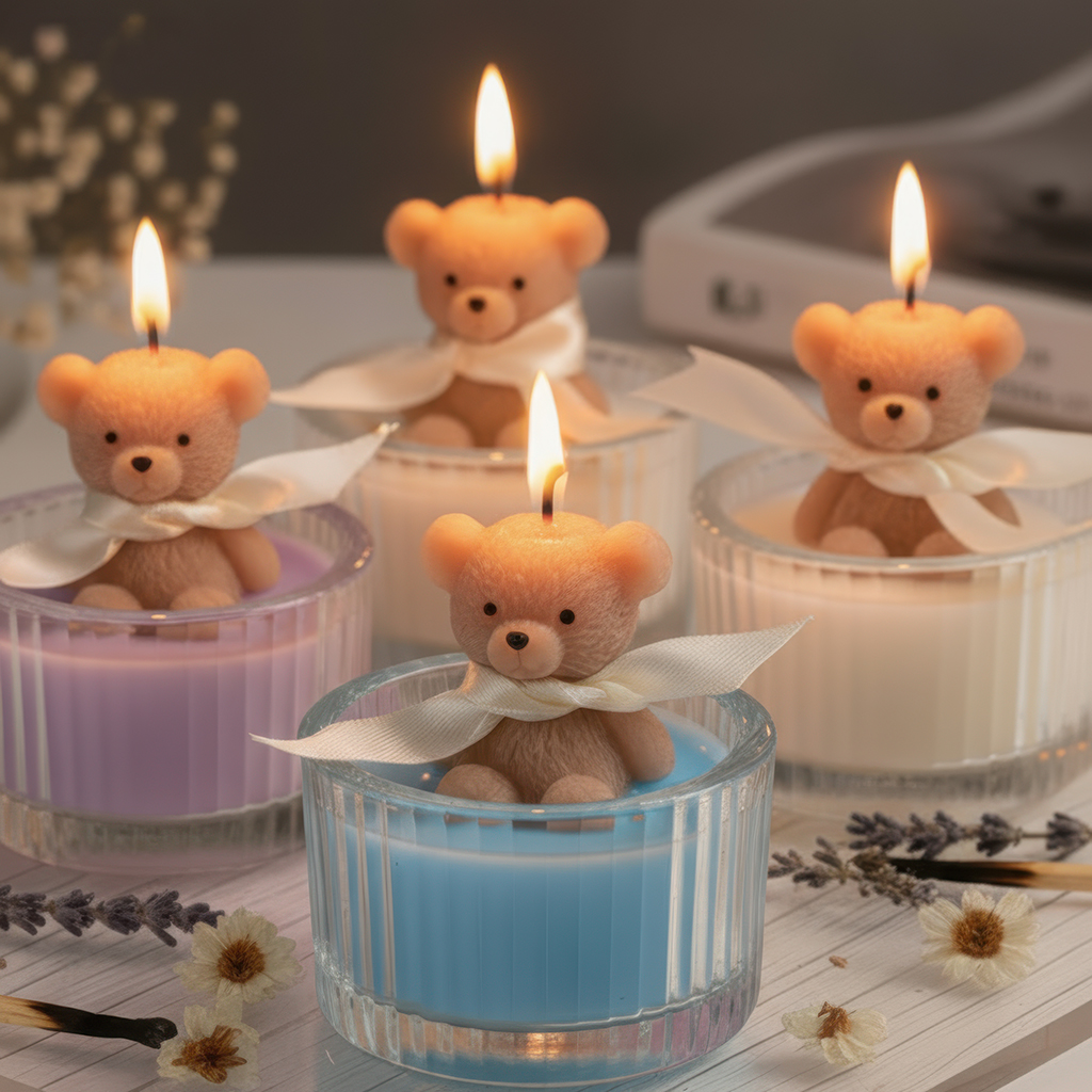 Scented Luxury Teddy Bear Soy  - Candle Supplies Glass Jars 리뷰 및 가격
