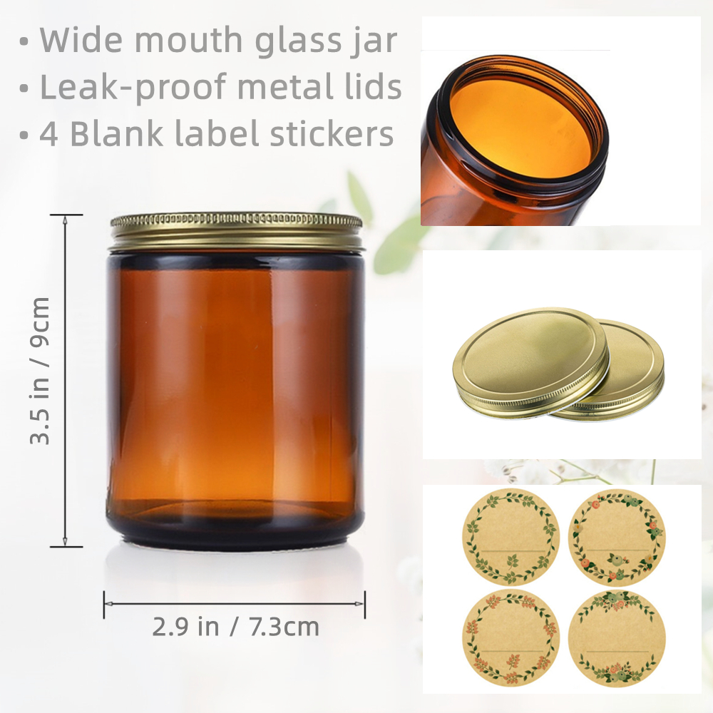 Empty Candle Jars, 8oz Amber G - Candle Supplies Glass Jars 리뷰 및 가격