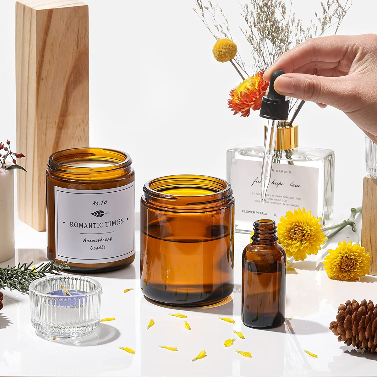 Empty Candle Jars, 8oz Amber G - Candle Supplies Glass Jars 리뷰 및 가격