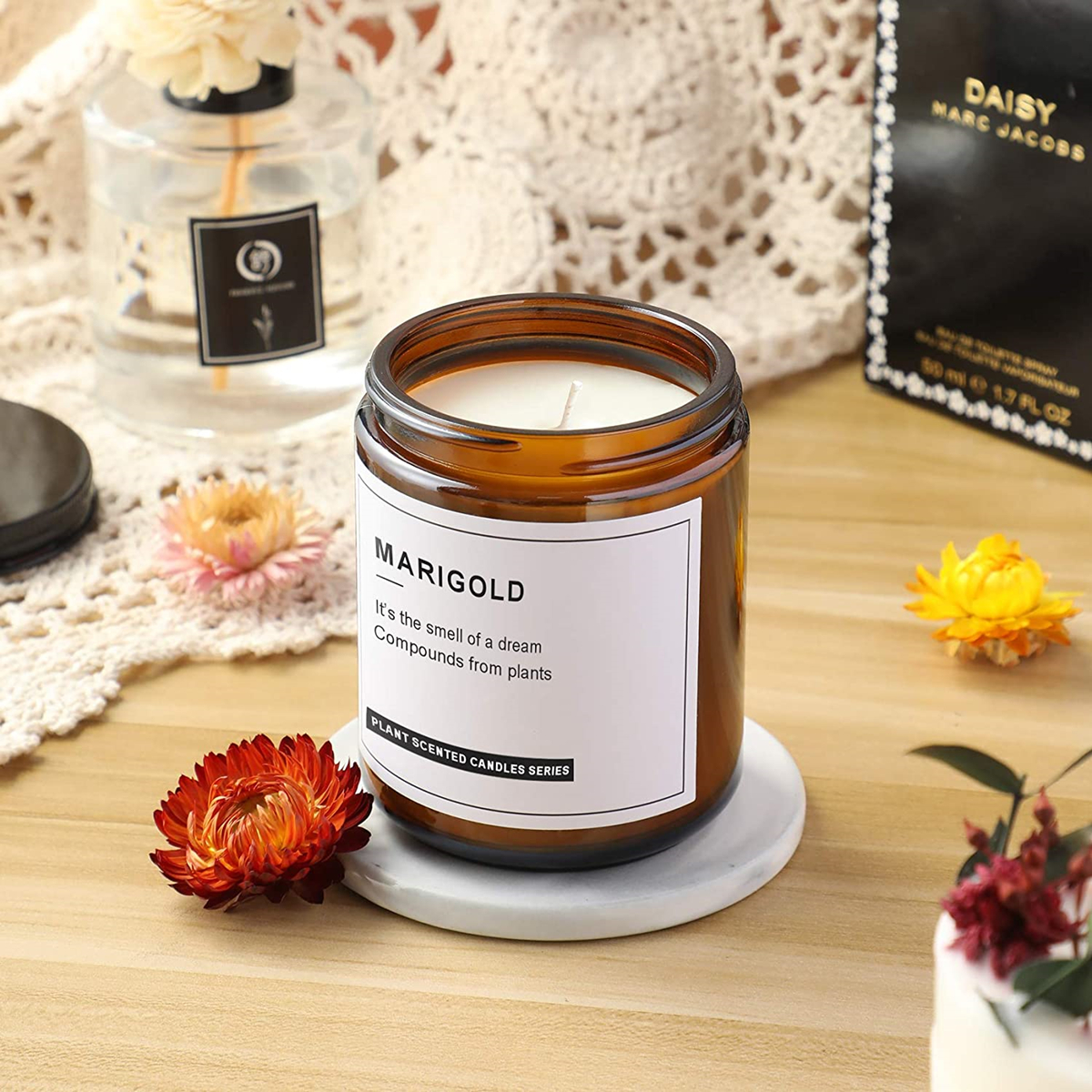Empty Candle Jars, 8oz Amber G - Candle Supplies Glass Jars 리뷰 및 가격