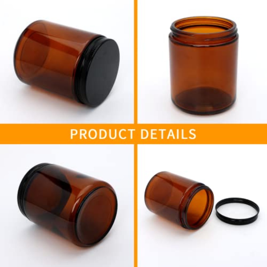 8oz Amber Candle Jars Set of 3 - Candle Supplies Glass Jars 리뷰 및 가격