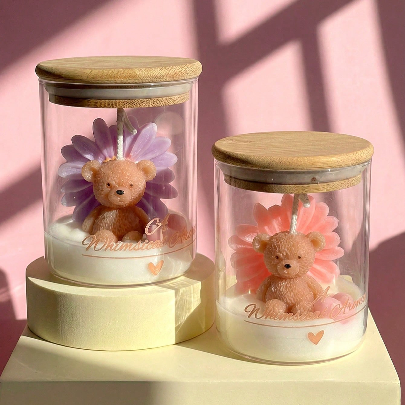 Teddy Bear Flower Candle in Gl - Candle Supplies Glass Jars 리뷰 및 가격