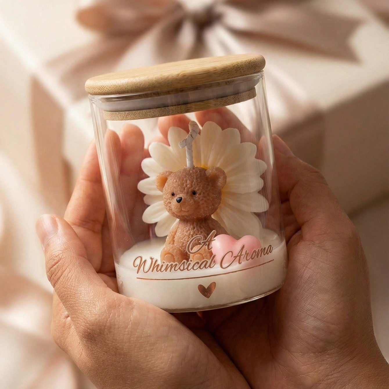 Teddy Bear Flower Candle in Gl - Candle Supplies Glass Jars 리뷰 및 가격